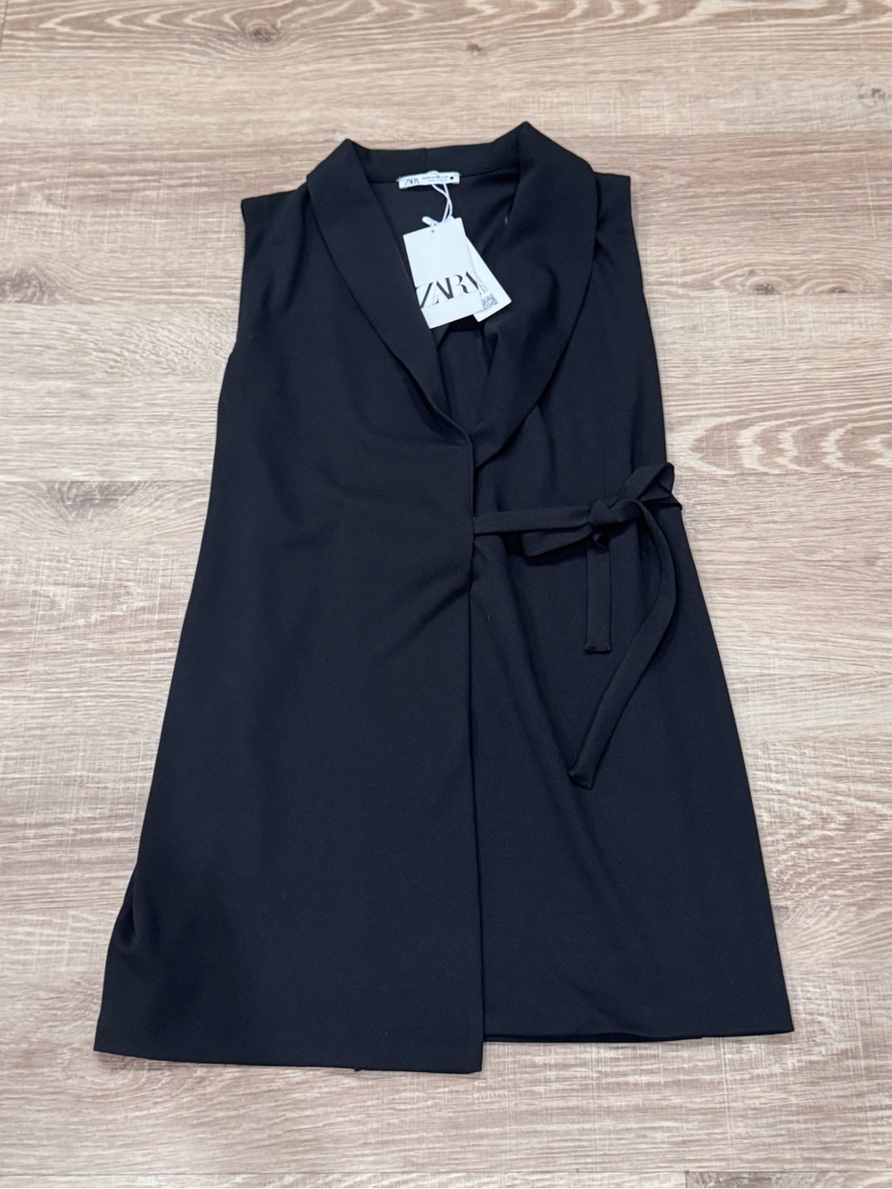 Zara NWT Black Belted Longline Blazer Mini Dress XS